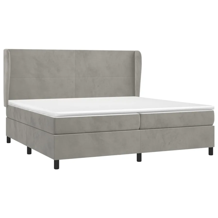 Sommier à lattes de lit et matelas Gris clair 200x200cm Velours - 3