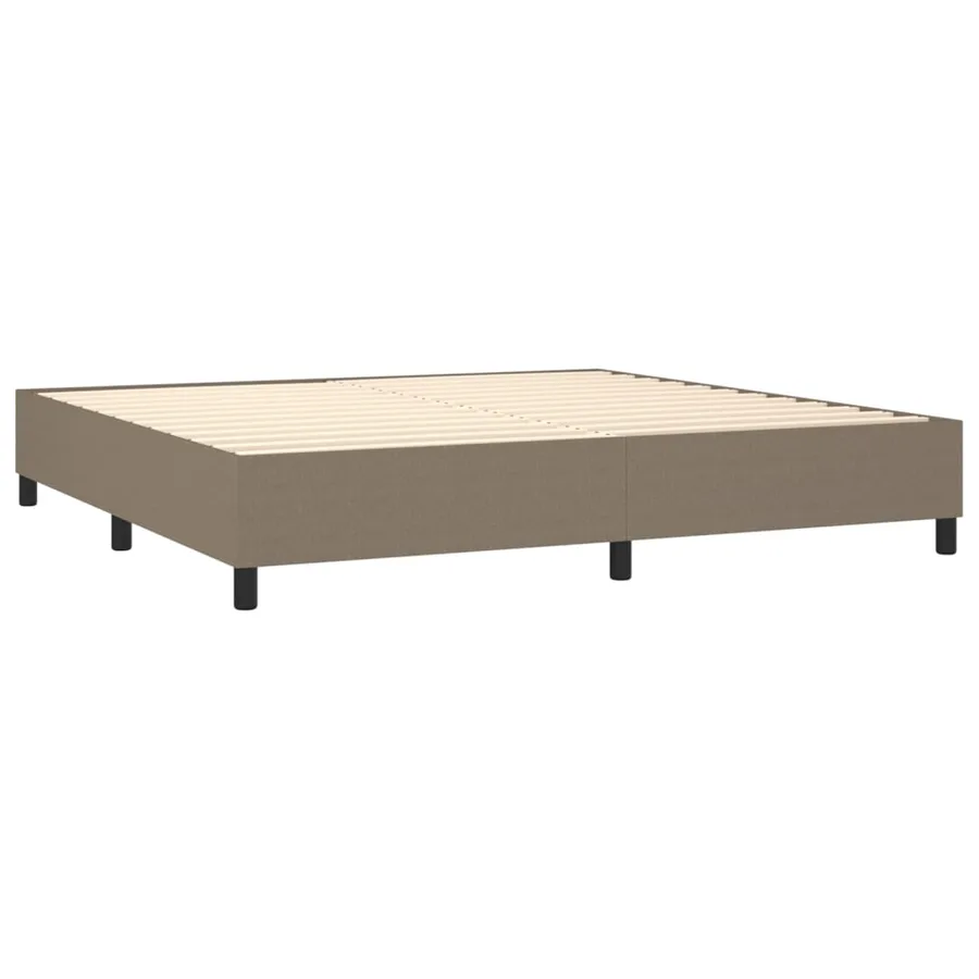 Sommier à lattes de lit avec matelas Taupe 200x200 cm Tissu - 4
