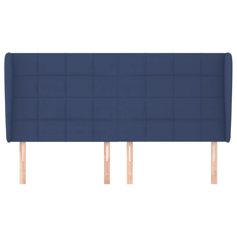 Tête de lit avec oreilles Bleu 163x23x118/128 cm Tissu - 3