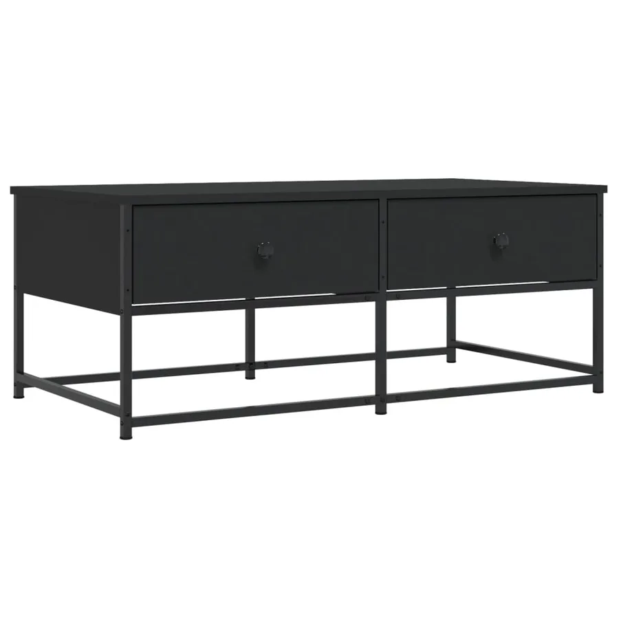 Table basse noir 100x51x40 cm bois d'ingénierie - 2