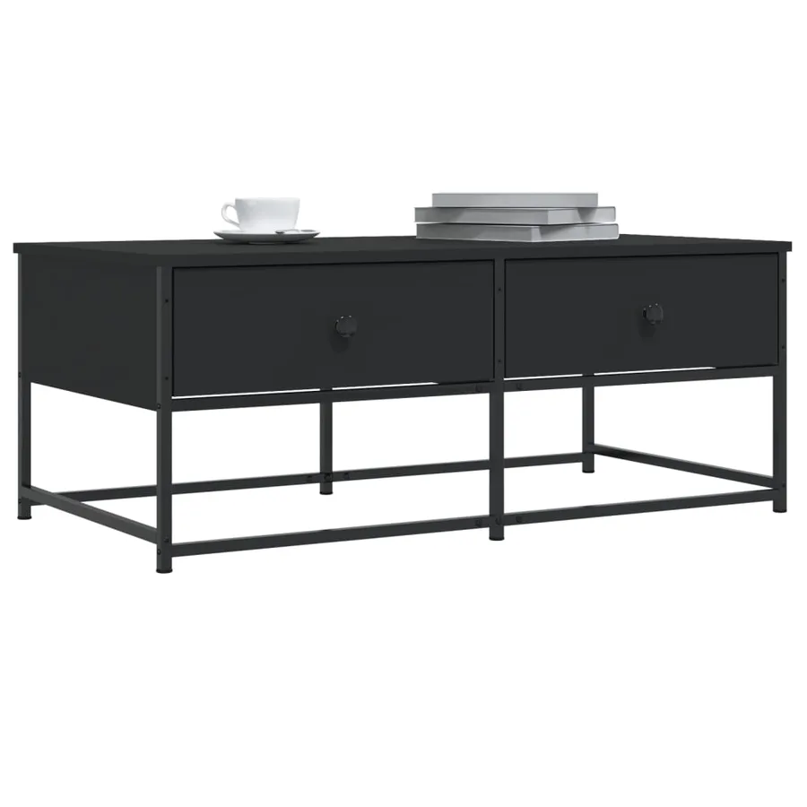 Table basse noir 100x51x40 cm bois d'ingénierie - 3