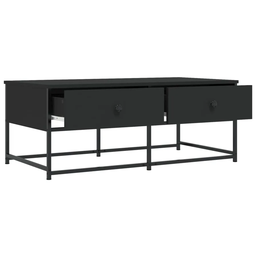 Table basse noir 100x51x40 cm bois d'ingénierie - 5
