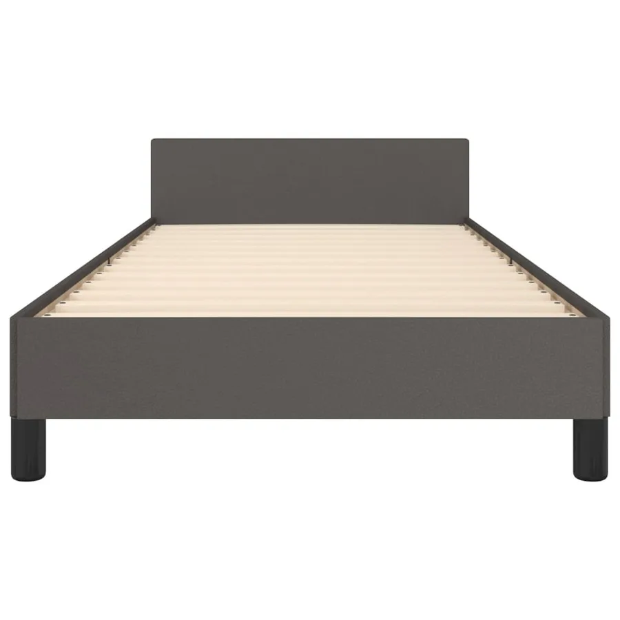 Cadre de lit sans matelas gris 100x200 cm similicuir - 6