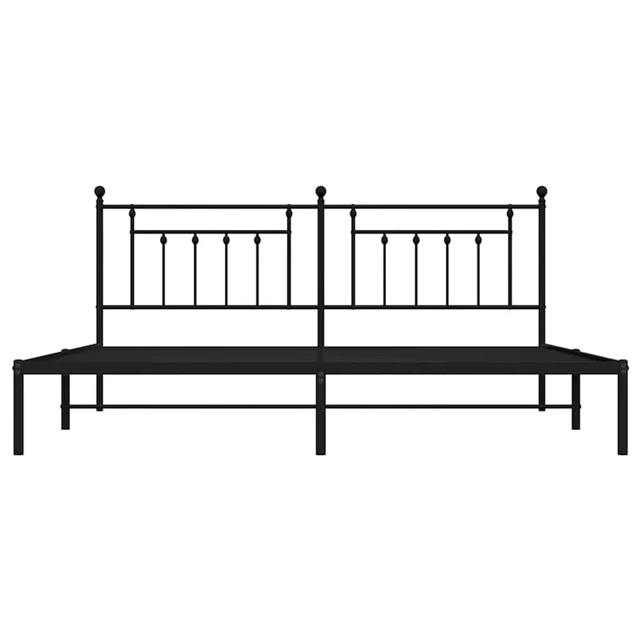 Cadre de lit métal sans matelas avec tête de lit noir 193x203cm - 6