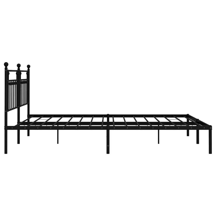 Cadre de lit métal sans matelas avec tête de lit noir 193x203cm - 7