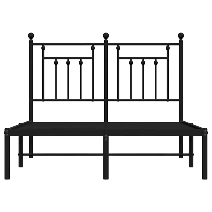 Cadre de lit métal sans matelas avec tête de lit noir 135x190cm - 6