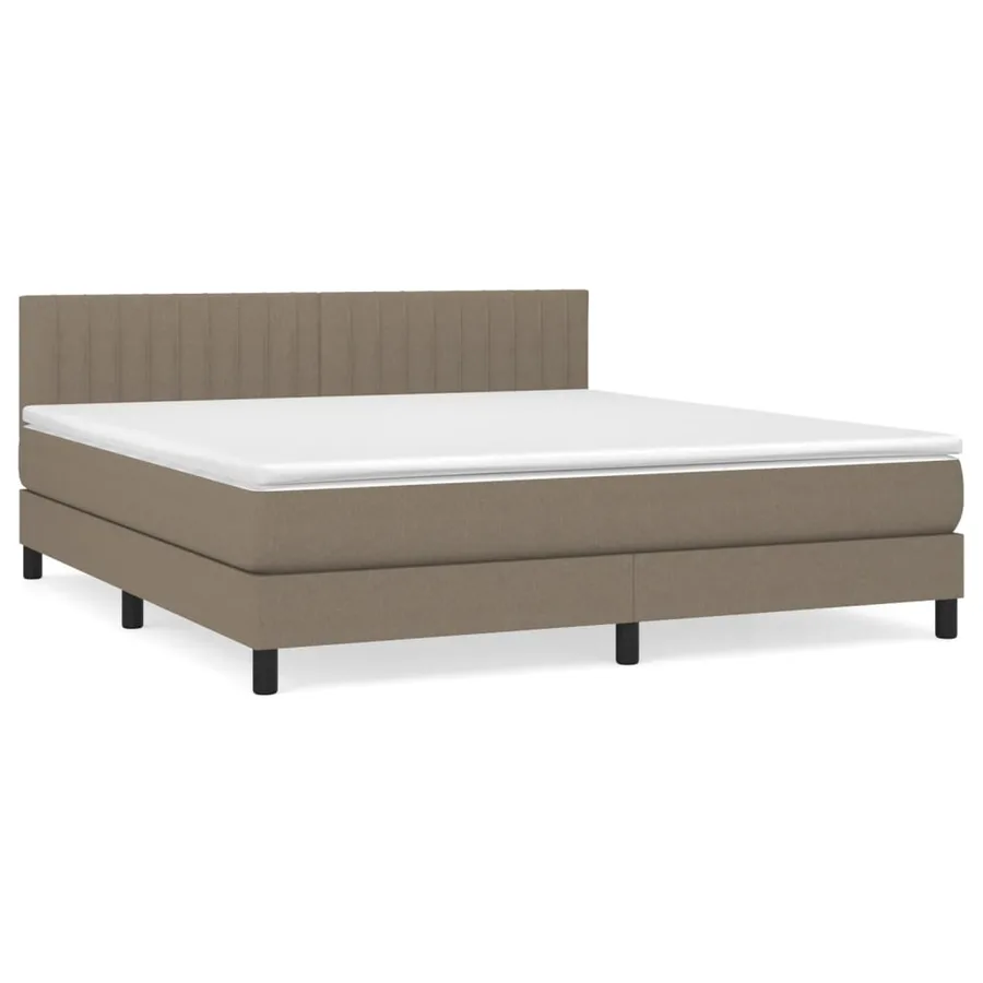 Sommier à lattes de lit avec matelas Taupe 180x200 cm Tissu - 2