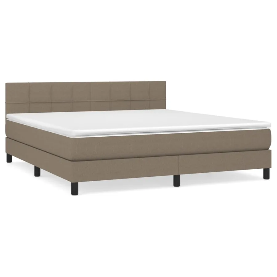 Sommier à lattes de lit avec matelas Taupe 160x200 cm Tissu - 2