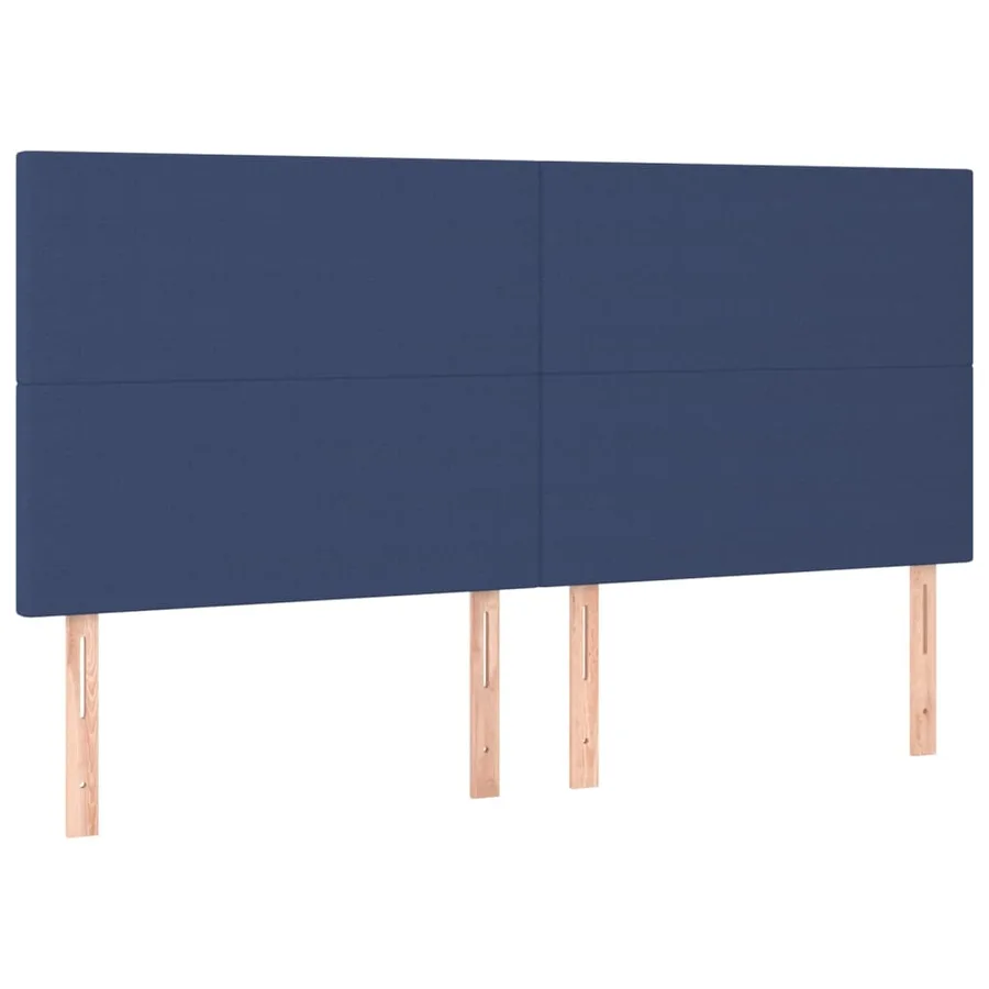 Sommier à lattes de lit avec matelas Bleu 200x200 cm Tissu - 6