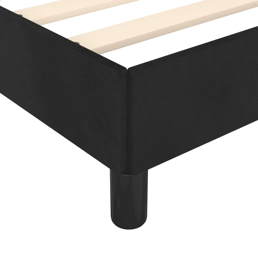 Cadre de lit sans matelas noir velours - 9