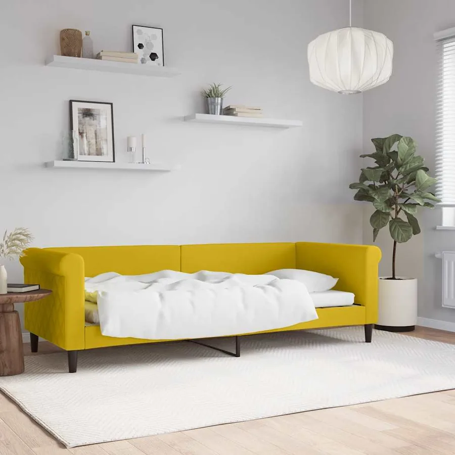 Lit de repos sans matelas jaune 80x200 cm velours