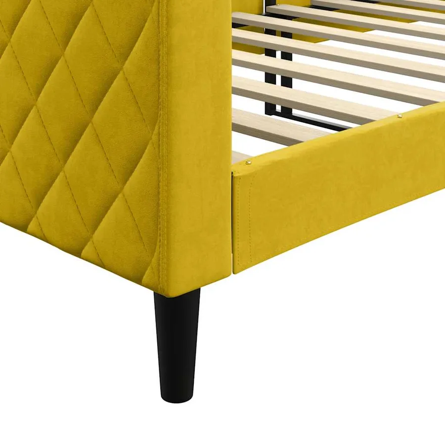 Lit de repos sans matelas jaune 80x200 cm velours - 6