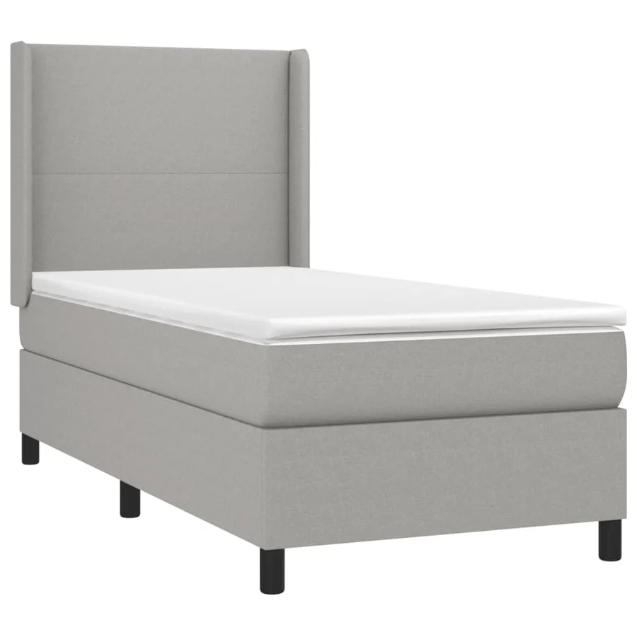 Sommier à lattes de lit et matelas Gris clair 90x190 cm Tissu - 3