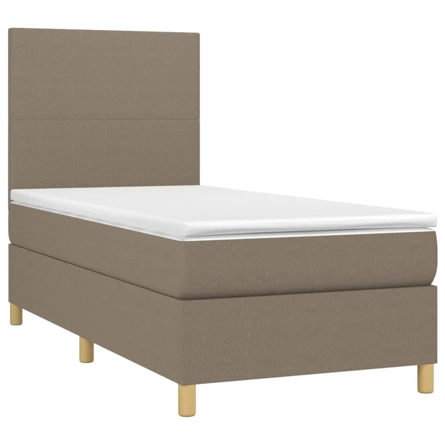 Sommier à lattes de lit avec matelas Taupe 100x200 cm Tissu - 3