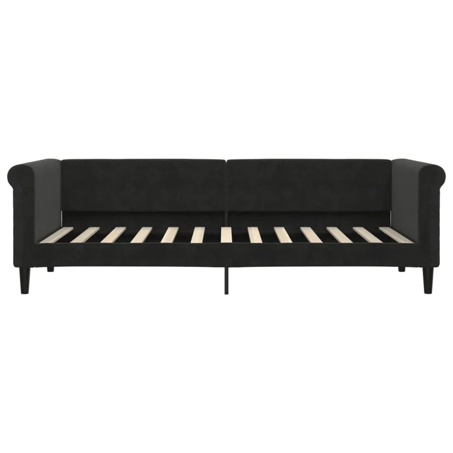Lit de jour avec matelas noir 80x200 cm velours - 4