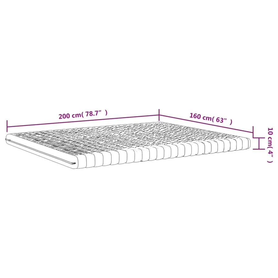 Matelas en mousse blanc 160x200 cm 7 zones dureté 20 ILD - 9