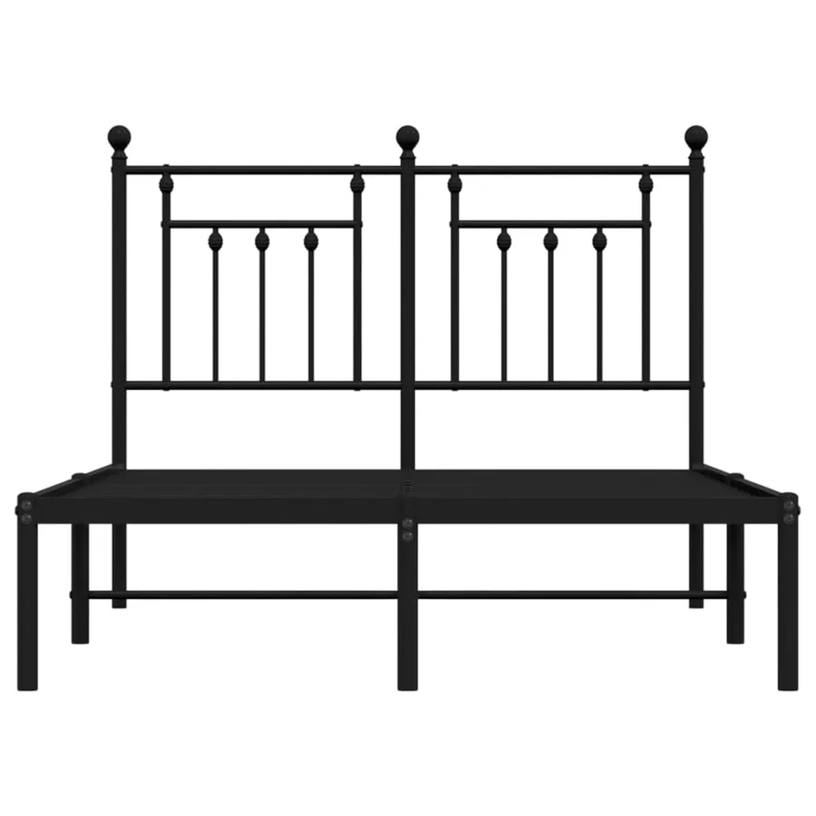 Cadre de lit métal sans matelas avec tête de lit noir 120x190cm - 6