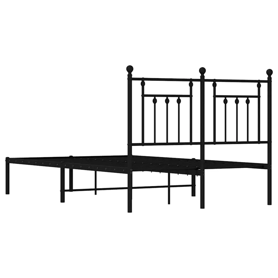 Cadre de lit métal sans matelas avec tête de lit noir 120x190cm - 8