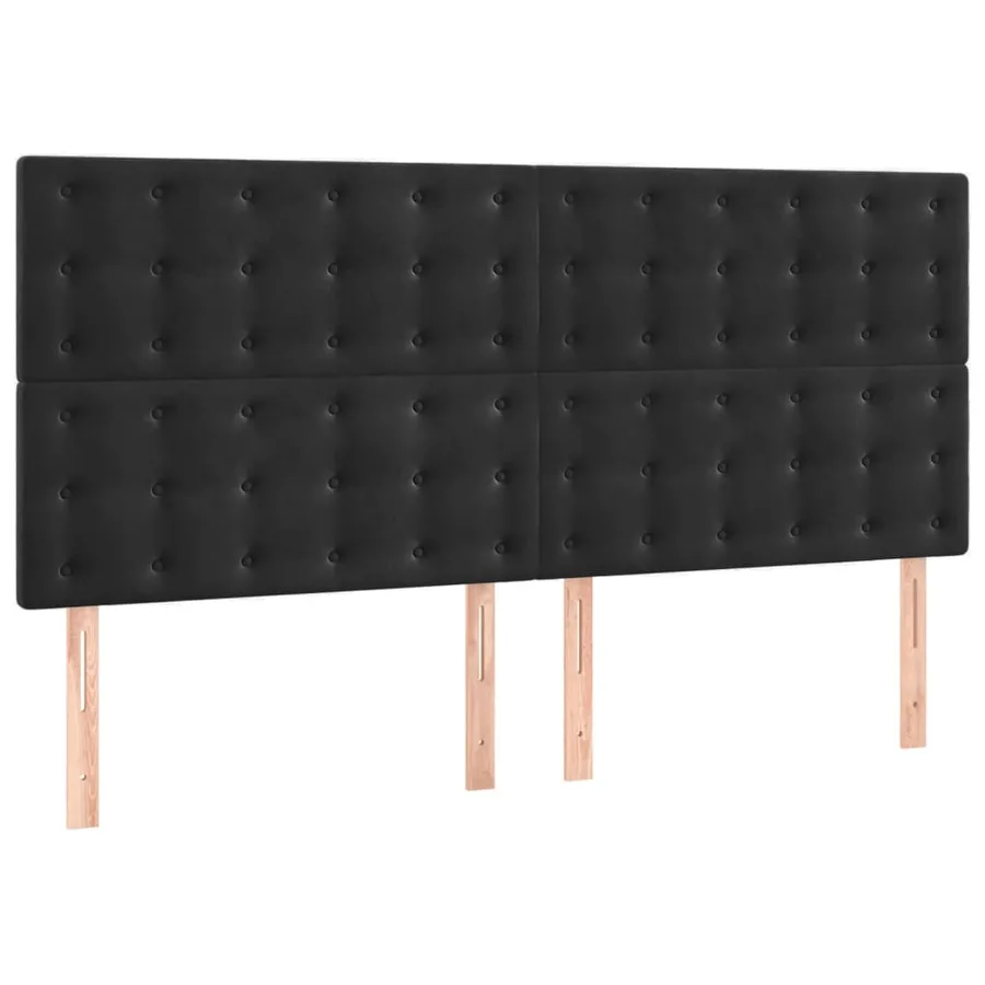 Cadre de lit sans matelas noir 140x200 cm velours - 8