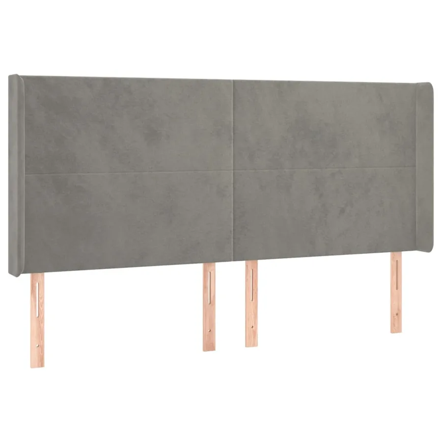 Tête de lit à LED Gris clair 183x16x118/128 cm Velours - 3