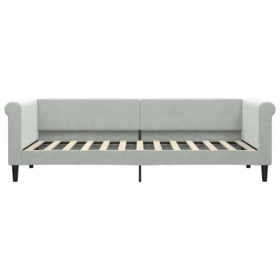 Lit de repos sans matelas gris clair 80x200 cm velours - 3