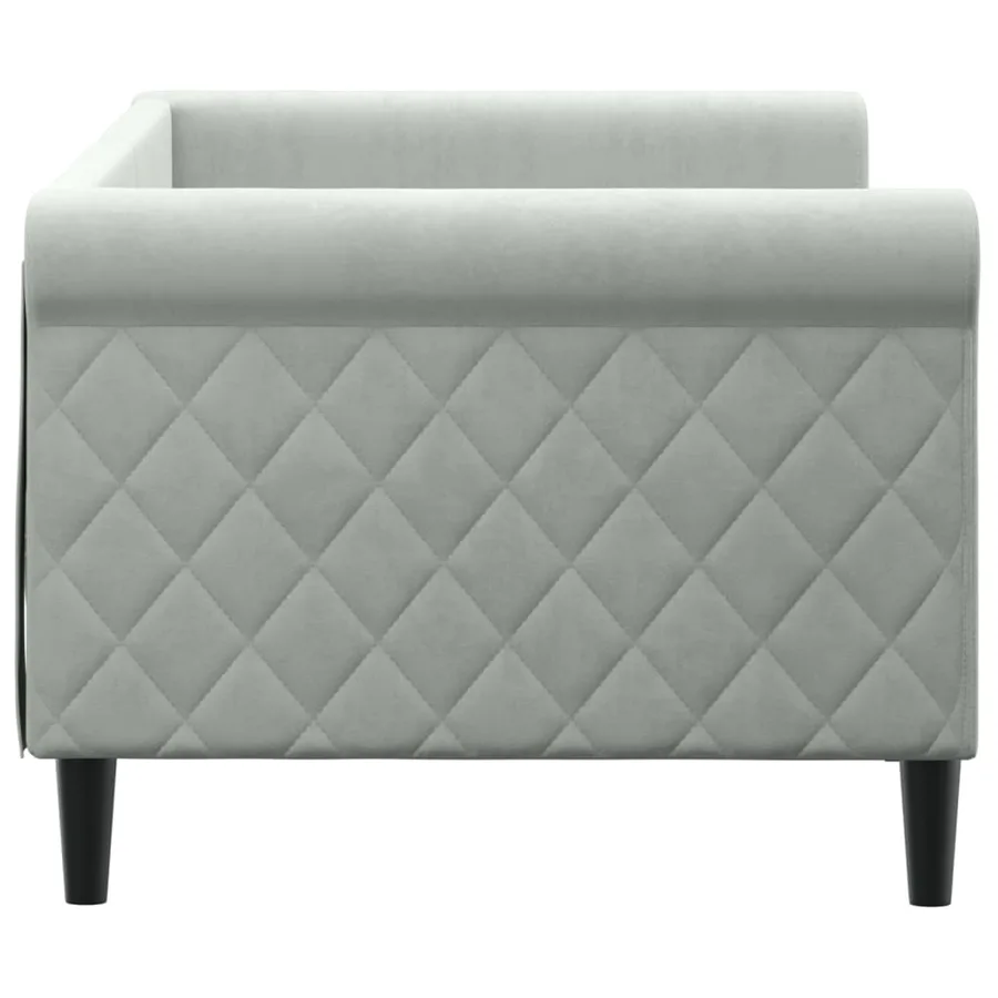 Lit de repos sans matelas gris clair 80x200 cm velours - 4