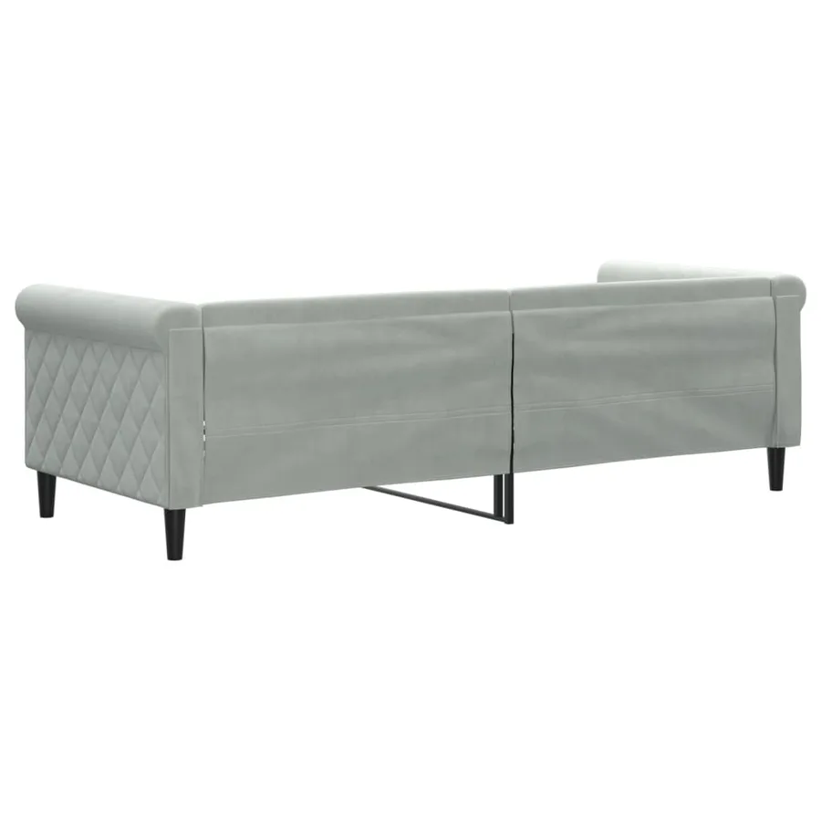 Lit de repos sans matelas gris clair 80x200 cm velours - 5
