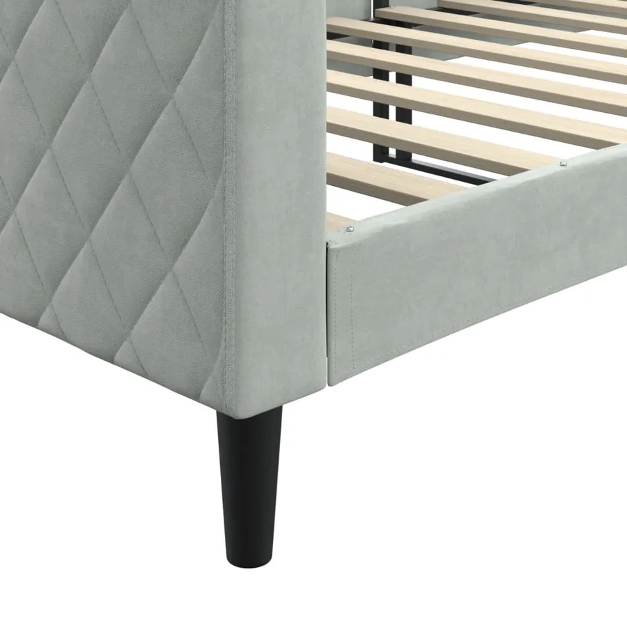 Lit de repos sans matelas gris clair 80x200 cm velours - 6