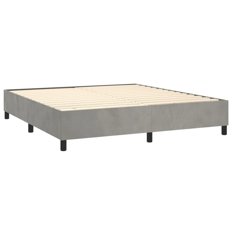 Sommier à lattes de lit avec matelas LED Gris clair 180x200 cm - 5