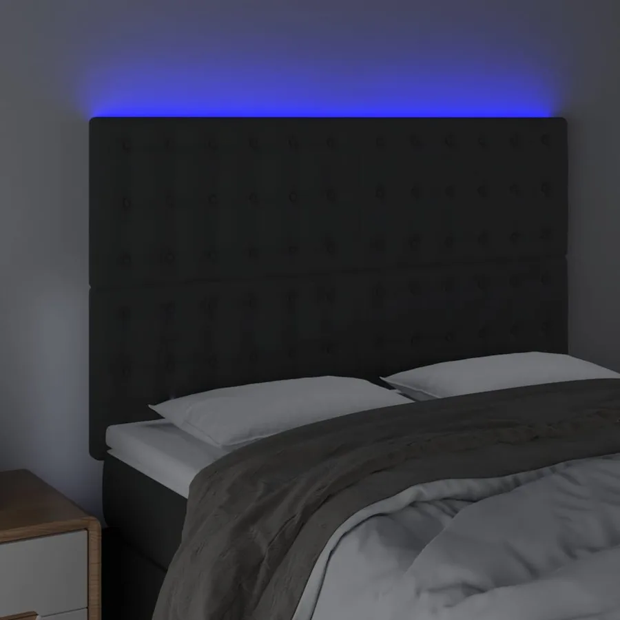 Tête de lit à LED Noir 144x5x118/128 cm Velours - 3
