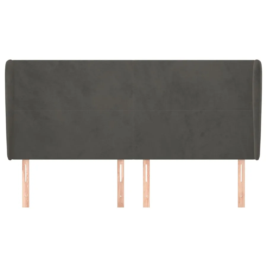Tête de lit avec oreilles Gris foncé 203x23x118/128 cm Velours - 3
