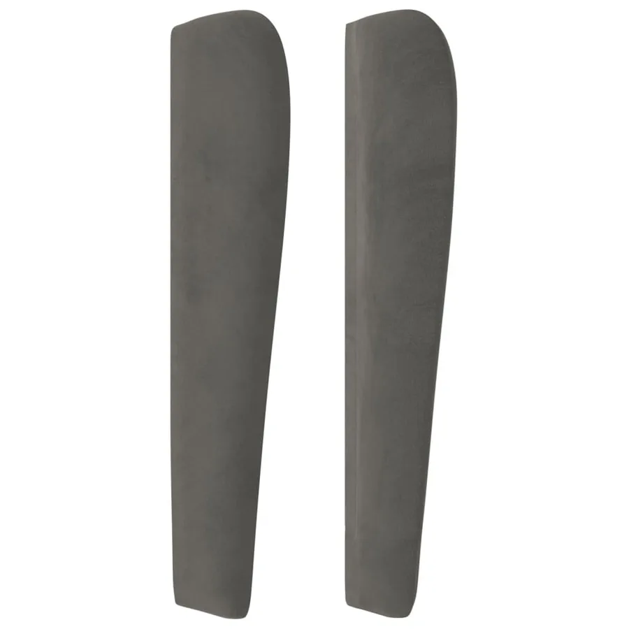 Tête de lit avec oreilles Gris foncé 203x23x118/128 cm Velours - 4