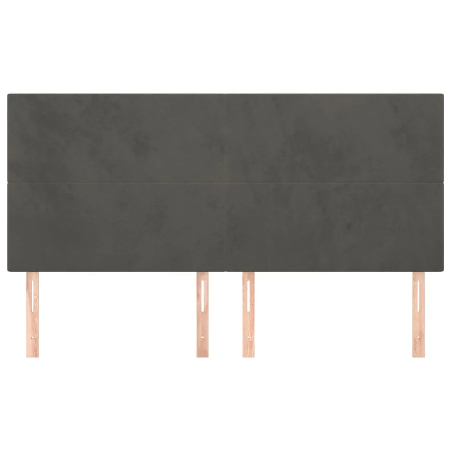 Tête de lit Gris foncé 200 x 5 x 118/128 cm Velours - 3