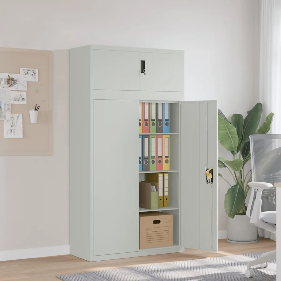 Classeur gris clair 90x40x180 cm acier