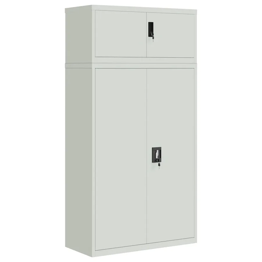 Classeur gris clair 90x40x180 cm acier - 2