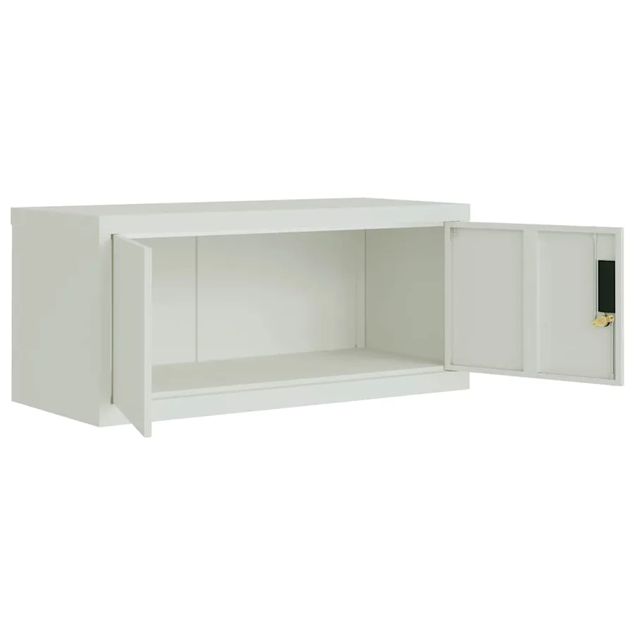 Classeur gris clair 90x40x180 cm acier - 5