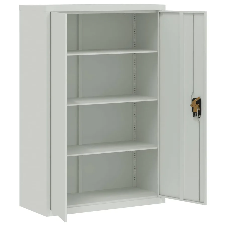 Classeur gris clair 90x40x180 cm acier - 9