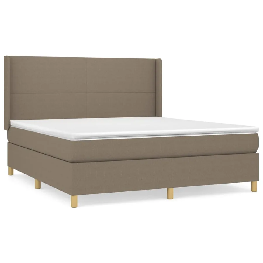Sommier à lattes de lit avec matelas Taupe 180x200 cm Tissu - 2