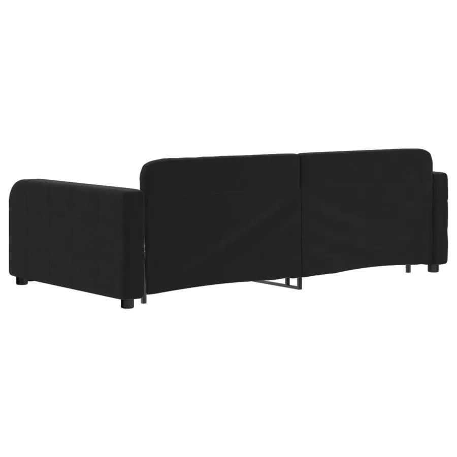 Lit de jour avec gigogne sans matelas noir 100x200 cm - 5