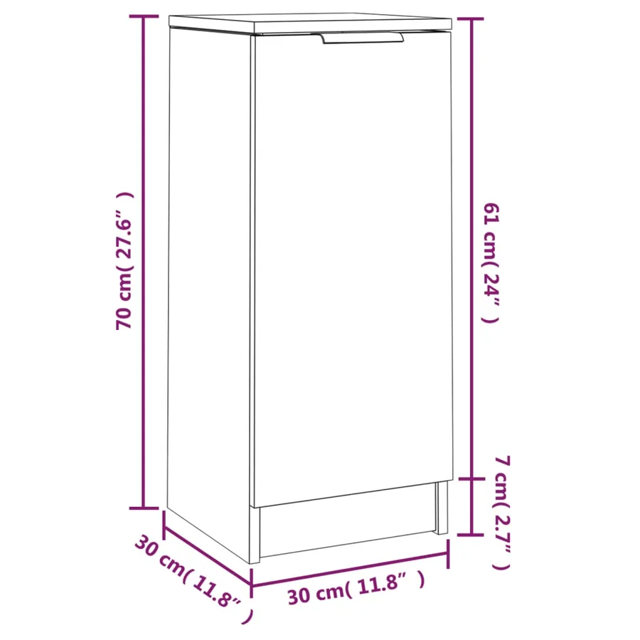 Buffets 2 pcs noir 30x30x70 cm bois d'ingénierie - 11