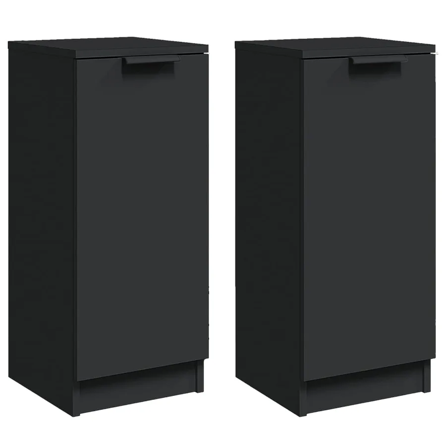 Buffets 2 pcs noir 30x30x70 cm bois d'ingénierie - 2