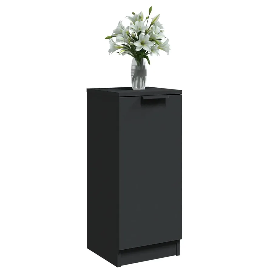 Buffets 2 pcs noir 30x30x70 cm bois d'ingénierie - 7
