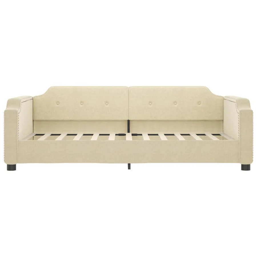 Lit de jour avec matelas crème 80x200 cm tissu - 4