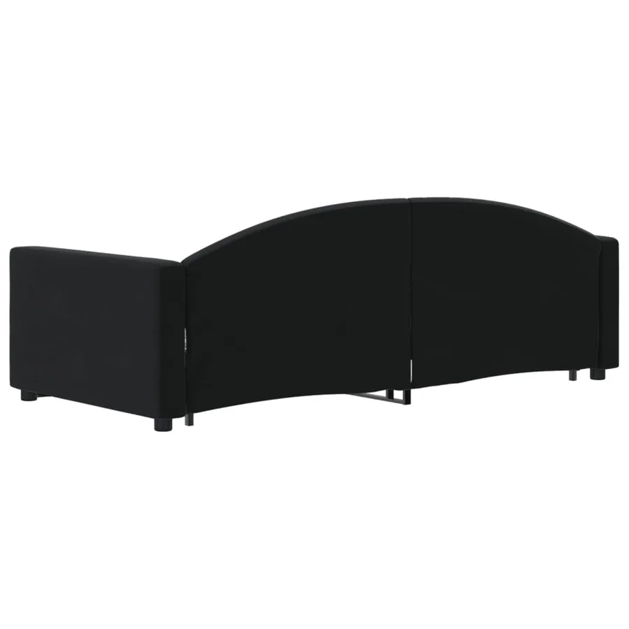 Lit de jour avec gigogne sans matelas noir 90x200 cm - 5