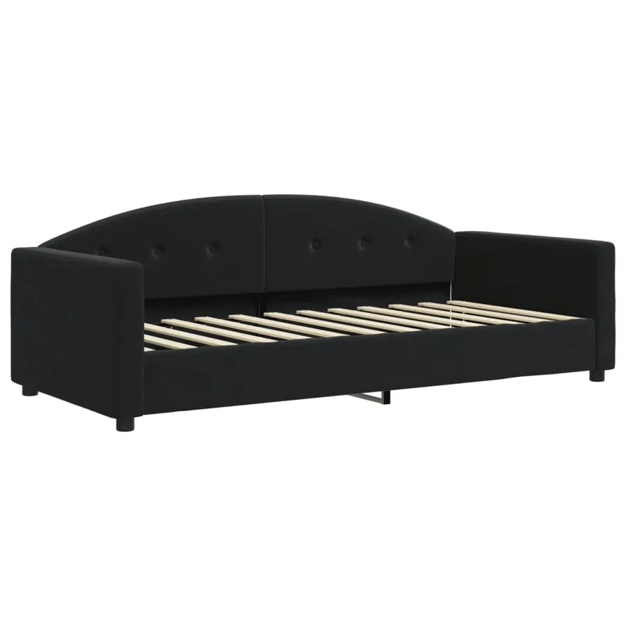 Lit de jour avec gigogne sans matelas noir 90x200 cm - 6