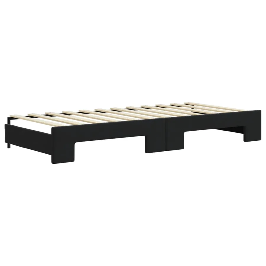 Lit de jour avec gigogne sans matelas noir 90x200 cm - 7