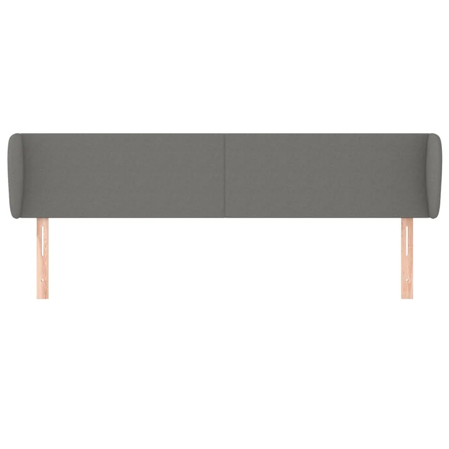 Tête de lit avec oreilles Gris foncé 183x16x78/88 cm Tissu - 3