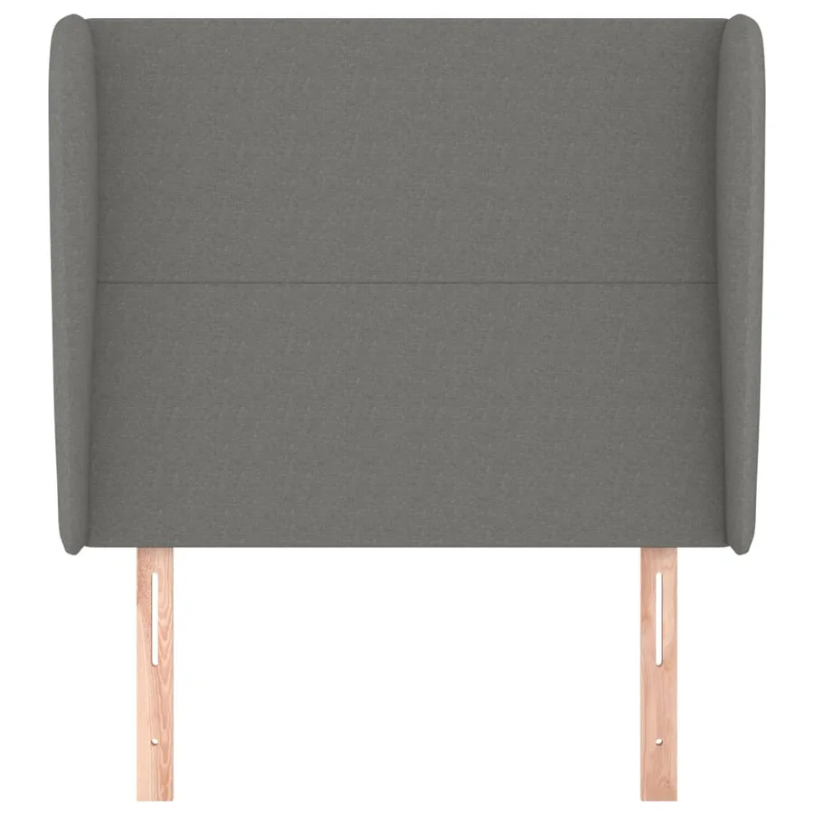 Tête de lit avec oreilles Gris foncé 93x23x118/128 cm Tissu - 3