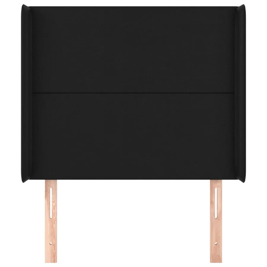 Tête de lit avec oreilles Noir 93x16x118/128 cm Similicuir - 3
