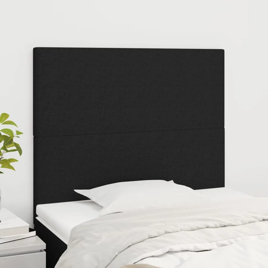 Tête de lit Noir 90x5x118/128 cm Tissu